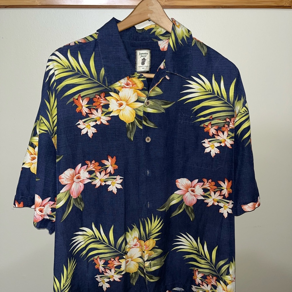 Navy Floral Hawaiian Shirt